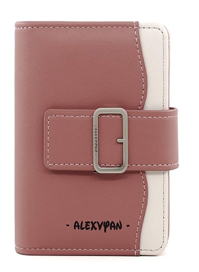 Alexvyan Small Wallet for Women, Compact Bifold Women's Purse Wallet Organizer Female Hand Clutch Women/Ladies/Girls Wallets Credit Card Holder -Belt Design-Pink - Image 3